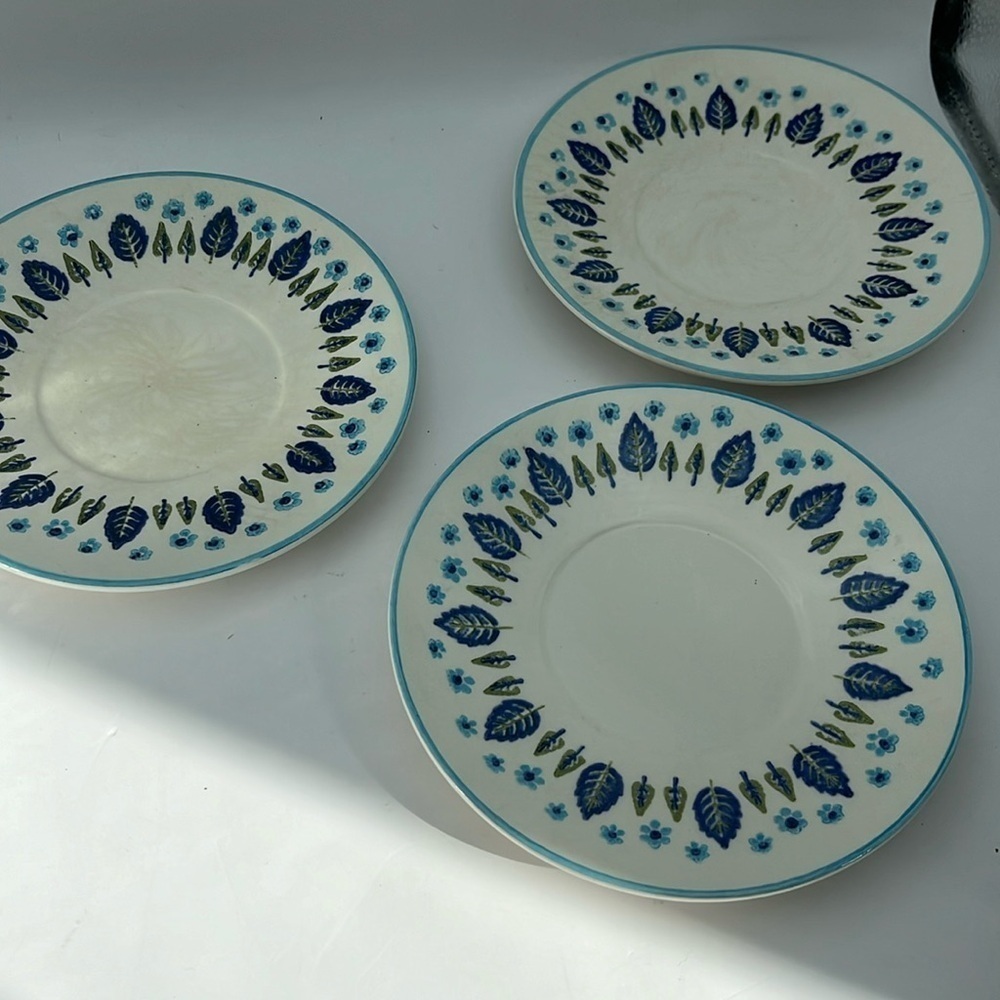3 pc Marcrest 1950s Alpine saucers for cups mid century dinnerware